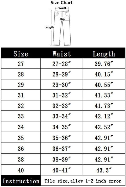 Men's Summer Thin Stretch Relaxed Straight Leg Casual Mid Waist Business Denim Pants