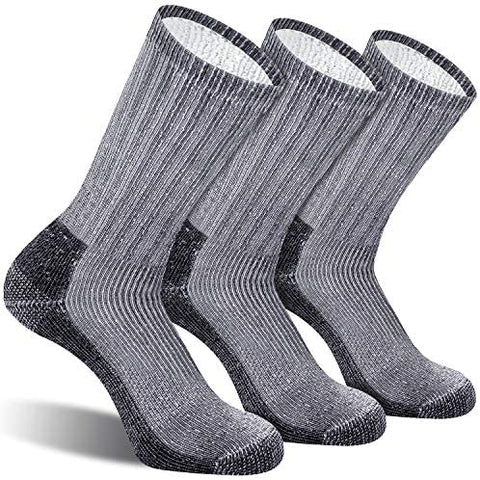 CelerSport Men's Hiking Socks with Full Cushioned Warm Thermal Crew Winter Boot Socks (3 Pairs)