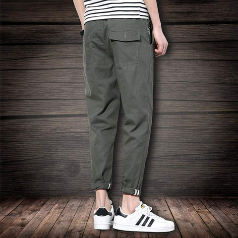 Men's Classic Tapered Straight Leg Casual Drawstrintg Pants