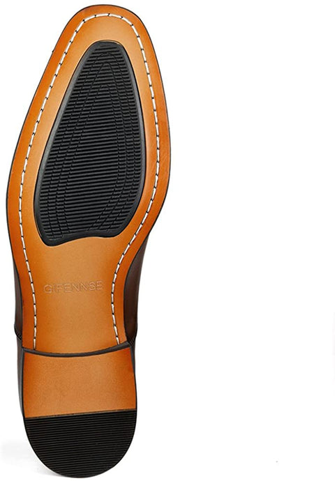 GIFENNSE Men's Dress Shoes Slip-On Loafers Formal Leather Shoes for Men