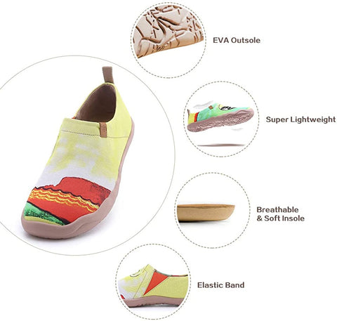 UIN Men's Women's Casual Walking Travel Shoes Slip On Canvas Loafers Lightweight Comfort