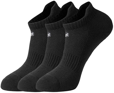FitVille Athletic Socks For Men Low Cut Combed Mens Low Ankle Socks Pack Of 3(Black)