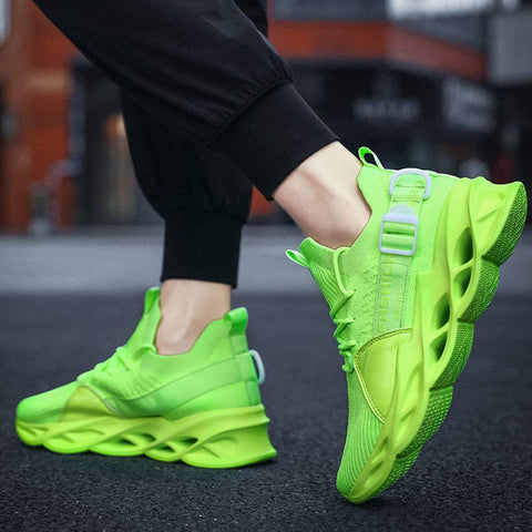 QZHIHE Men’s Blade Shoes Casual Running Walking Shoes Mesh Breathable Gym Shoes Slip on Jogging Sneakers
