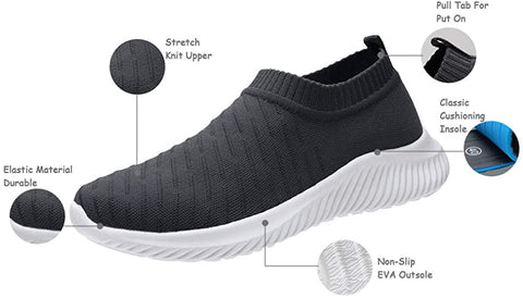 FUDYNMALC Men's Fashion Walking Sock Shoes Lightweight Breathable Mesh Tennis Sneakers Comfortable Knit Slip On Gym Running Shoes