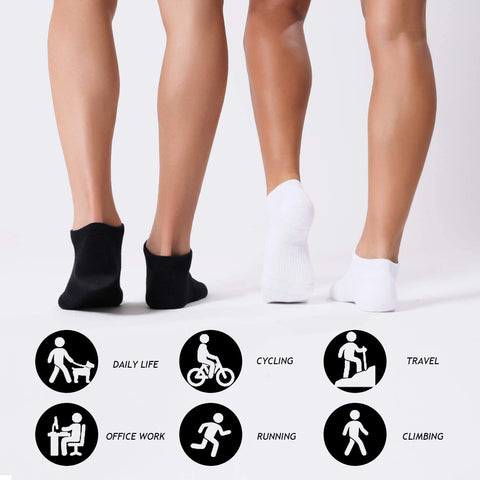 CelerSport 6 Pack Athletic Socks with Cushion Ankle Sports Socks Low Cut Socks for Men and Women