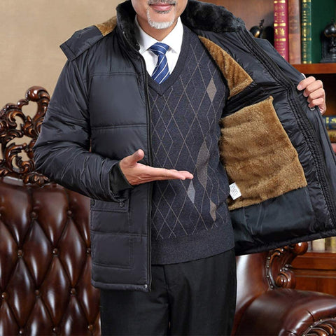 Men's Outdoor Wind-Resistant Inner Fleeced Puffer Jackets