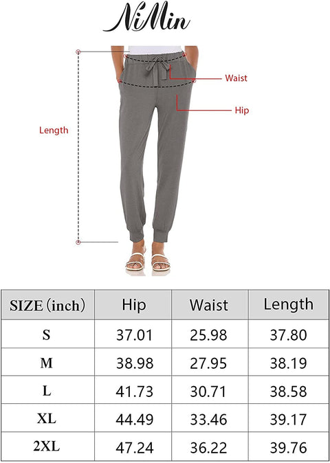 Womens Joggers Drawstring Yoga Pants Active Sweatpants Workout Clothes Comfy Lounge Pajamas Pants with Pockets