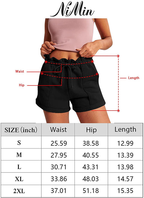 Workout Shorts for Women Cotton Pajama Lounge Shorts Drawstring Athletic Gym Running Yoga Sweat Shorts with Pockets