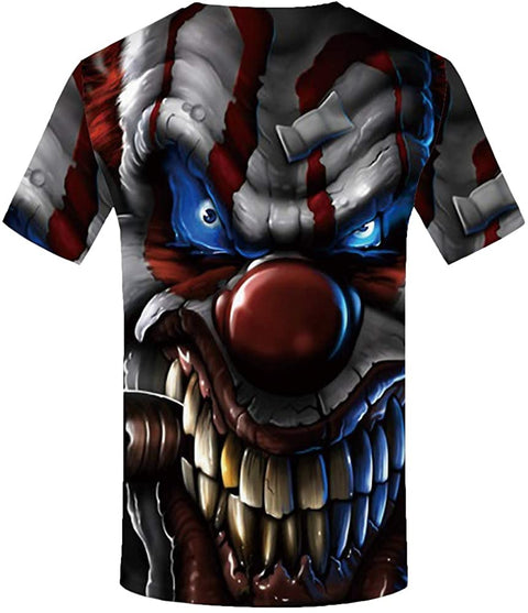 Joker T Shirts for Men Clown Tshirt 3D Printed Shirts Skull Short Sleeve