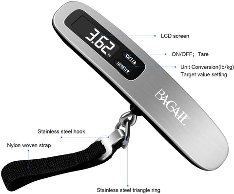 Bagail 4 Set Compression Packing Cubes+Digital Luggage Scale