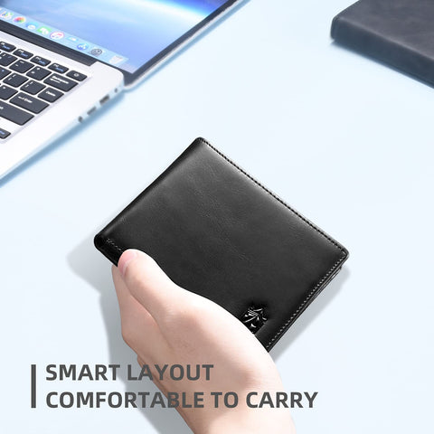 Zitahli Large Capacity Wallet for Men RFID-blocking Bifold Leather Wallets with 17 Card Pockets