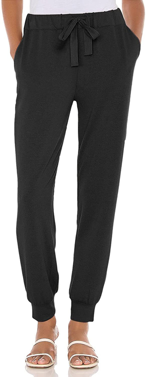 Womens Joggers Drawstring Yoga Pants Active Sweatpants Workout Clothes Comfy Lounge Pajamas Pants with Pockets