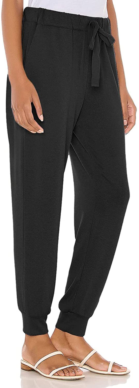 Womens Joggers Drawstring Yoga Pants Active Sweatpants Workout Clothes Comfy Lounge Pajamas Pants with Pockets