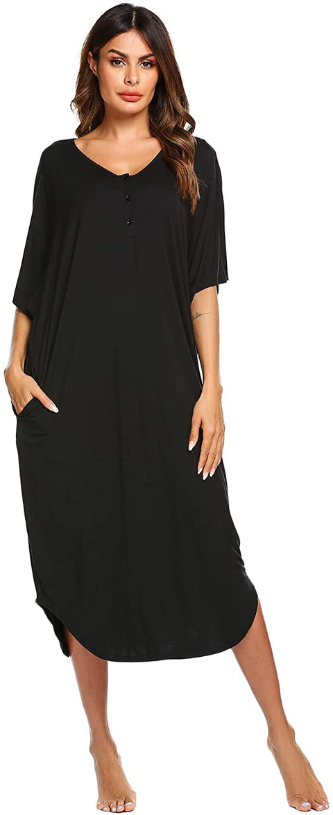 Plus Size Button-down Nightgowns for Women