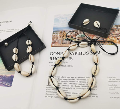 FONYVE Cowrie Shell Necklace for Women Girls Handmade Natural Seashell Necklace Choker Summer Adjustable Puka Shell Necklace Collar Boho Beach Jewelry