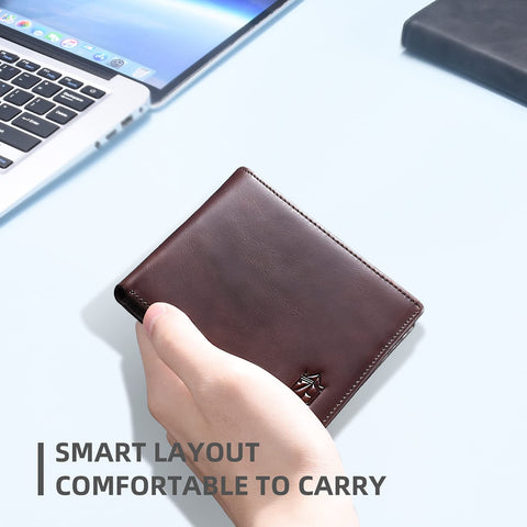 Zitahli Large Capacity Wallet for Men RFID-blocking Bifold Leather Wallets with 17 Card Pockets