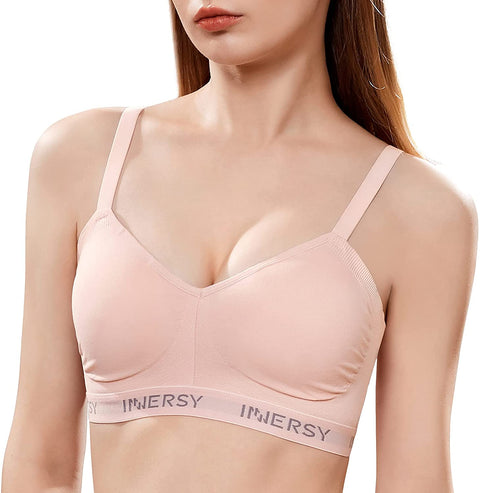 INNERSY Women’s Wireless Comfortable Everyday Bras Padded Support 2-Pack