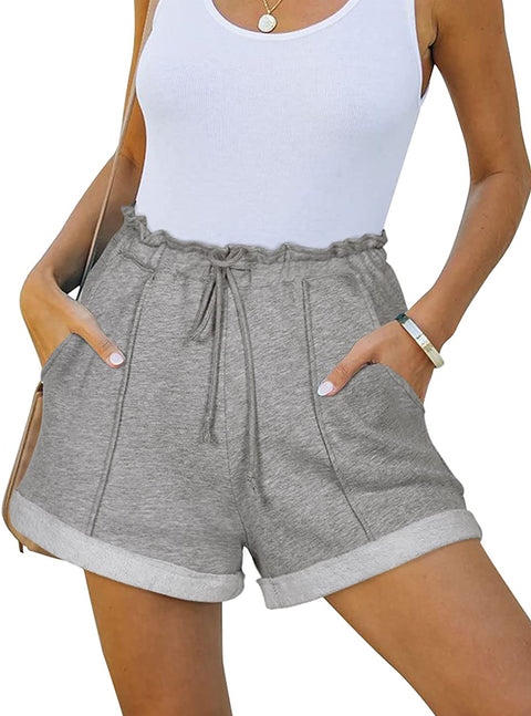 Workout Shorts for Women Cotton Pajama Lounge Shorts Drawstring Athletic Gym Running Yoga Sweat Shorts with Pockets