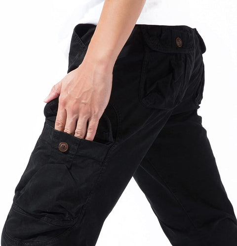 DGWZ Mens Casual Cargo Pants Straight Leg Chinos Cotton Slim Fit Work Pants for Men