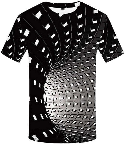 Unisex 3D Printed Graphic Round Neck Short Sleeve T-Shirt Novelty Casual Top Tee