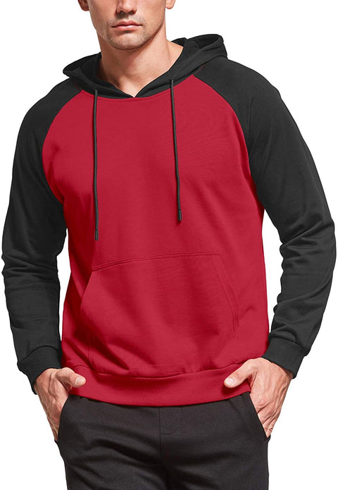 Mens Casual Pullover Hoodie Long Sleeve Cotton Hooded