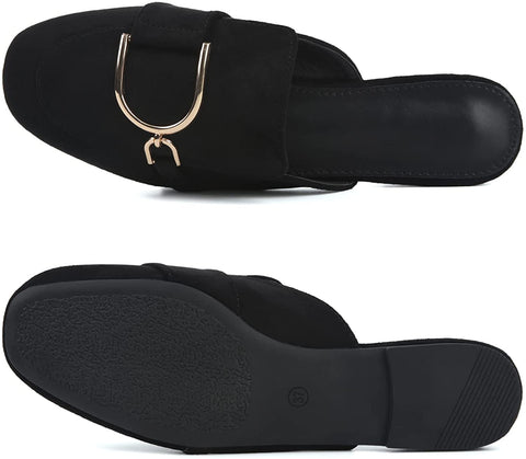 MUSSHOE Mules for Women Flats Comfortable Slip on Women Mules Shoes