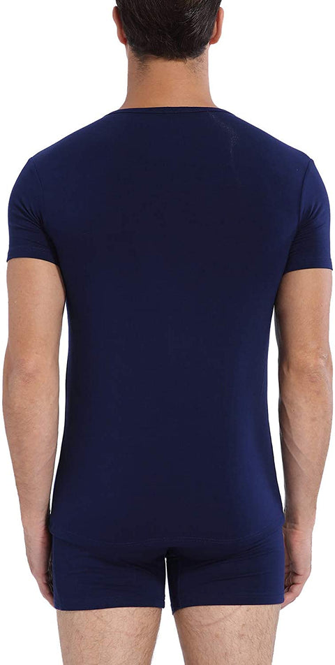 Men's 3-Pack Undershirts Bamboo Rayon Ultra Soft Comfy V-Neck T-Shirts