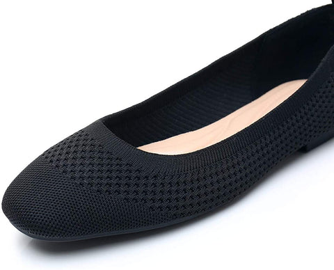 VenusCelia Women's Flexible Knit Flat Shoe