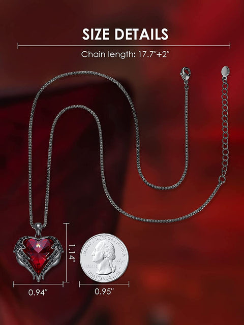 Angel Wing Love Heart Necklaces for Women