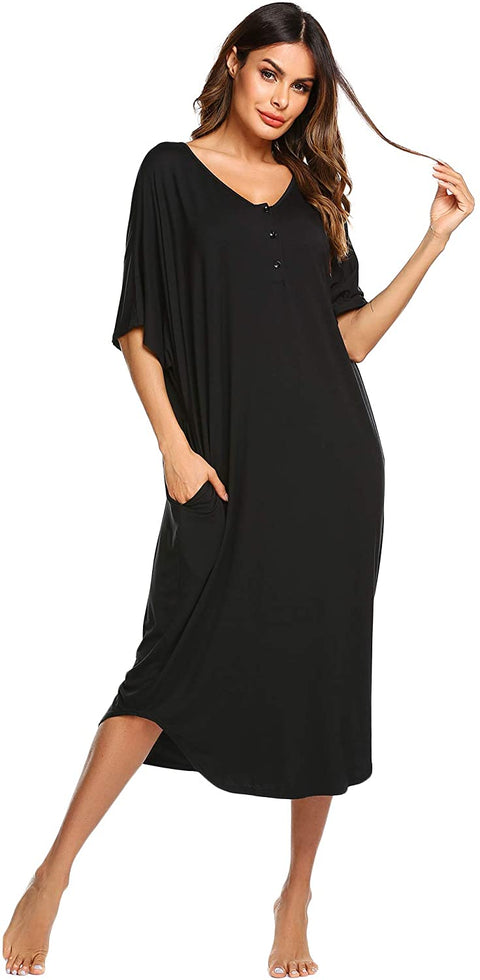 Plus Size Button-down Nightgowns for Women
