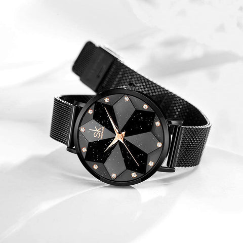 Ultra Thin Minialist Creative Starry Sky Women Watch