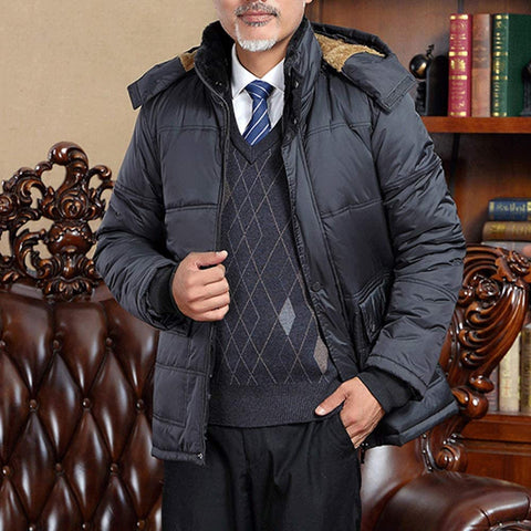 Men's Outdoor Wind-Resistant Inner Fleeced Puffer Jackets