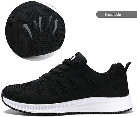 FUDYNMALC Walking Shoes for Women Lace Up Casual Comfort Non Slip Lightweight Breathable Mesh Athletic Sneakers Fashion Tennis Sport Running Shoes