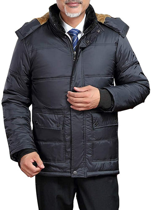 Men's Outdoor Wind-Resistant Inner Fleeced Puffer Jackets