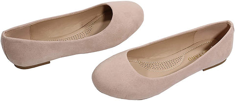 EETTARO Women's Classic Round Toe Ballet Flats Leather Low Heel Loafers Comfort Slip On Ballerina Flat Shoes