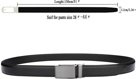 HIMI Men's Comfort Genuine Leather Ratchet Dress Belt with Automatic Click Buckle