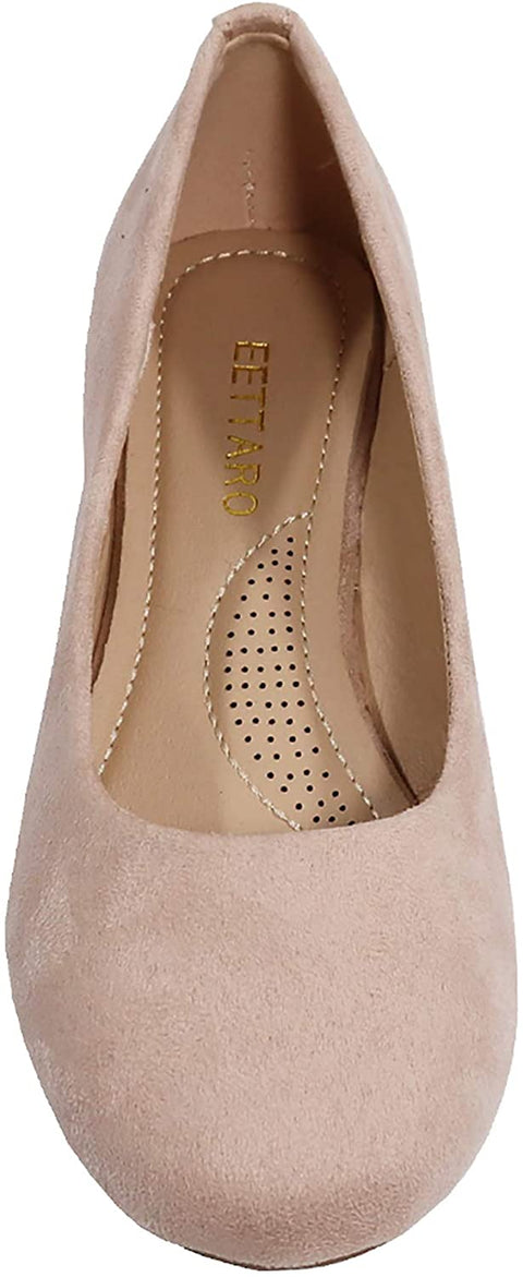 EETTARO Women's Classic Round Toe Ballet Flats Leather Low Heel Loafers Comfort Slip On Ballerina Flat Shoes
