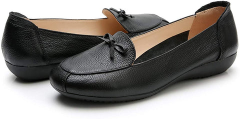 VenusCelia Women's Bowknot Wide Flat Shoe