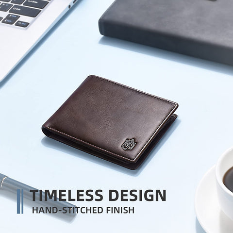 Zitahli Large Capacity Wallet for Men RFID-blocking Bifold Leather Wallets with 17 Card Pockets
