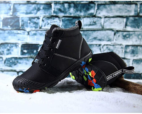 JINGJING Boy & Girls Winter Warm Snow Boots Outdoor Sneakers Waterproof Shoes Boots Fur Lined (Toddlers/Kids)
