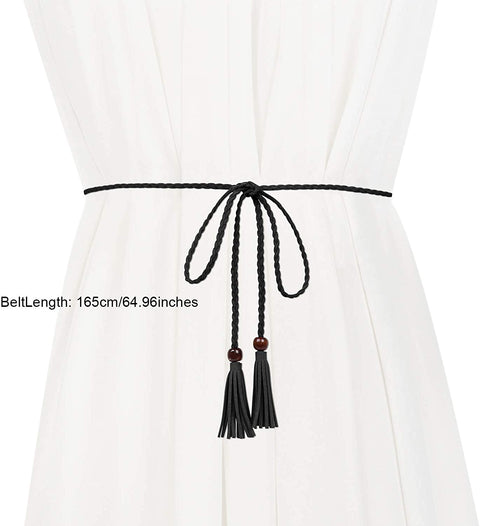 Women's Tassel Braided Waist Belt