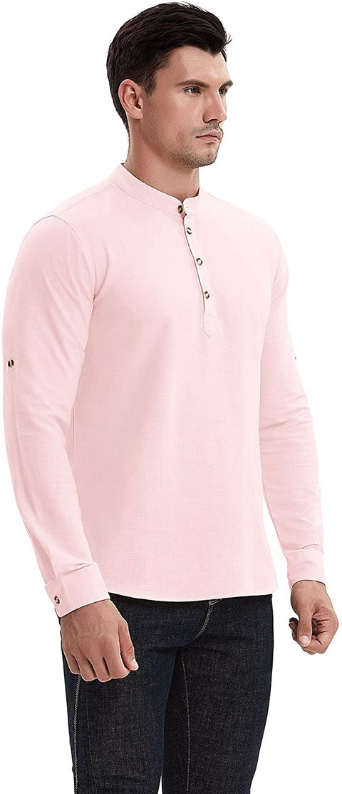Mens Long Sleeve Henley Shirt
