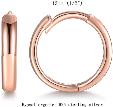 925 Silver Hoop Earrings for Women Girls