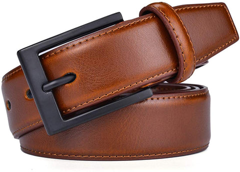 Beltox Men Basic Belt Suit Work Casual Dress Jeans 1.25” Wide w Prong Buckle