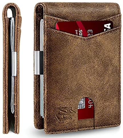 Zitahli Wallet for Men, Larger Capacity with 12 Slots RFID Blocking Slim Minimalist Bifold Front Pocket Wallet for Men with ID Window Gift Box