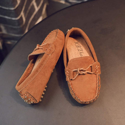 QZHIHE Toddler Loafers Little Kid Girl's Boy's Suede Slip-on Loafers Casual Flat Shoes Boat Dress Shoes