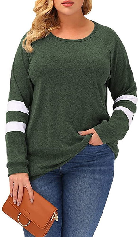 Plus Size Tunic Tops for Women Long Sleeve Fall Crewneck Tunics Sweatshirts to Wear with Leggings
