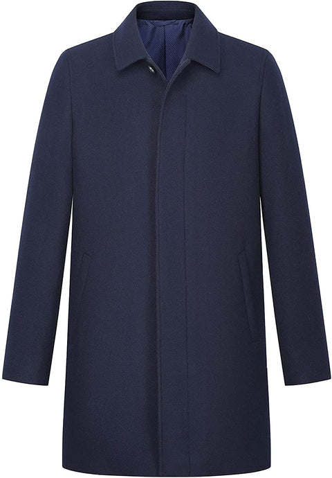 Men's Mid Long Classic Collar Wool Overcoat