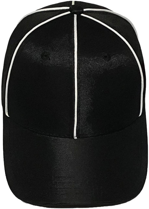 Official Referee Hat Black with White Stripe Cap