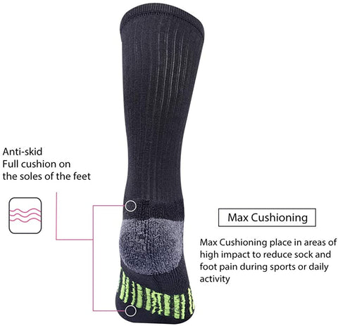 Mens Athletic Crew Socks for Men Cushion Casual Sports Workout Sock 6 Pack